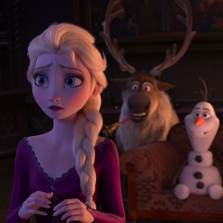Elsa, Sven, Olaf, Anna and Kristoff from Walt Disney Pictures' Frozen II (2019)