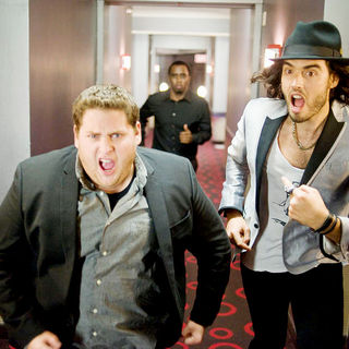 Jonah Hill stars as Aaron Greenberg and Russell Brand stars as Aldous Snow in Universal Pictures' Get Him to the Greek (2010)