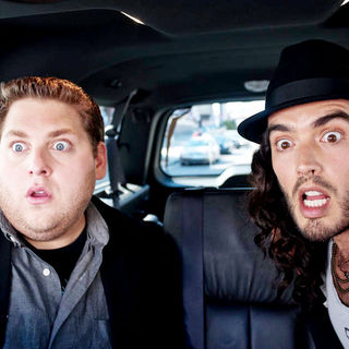 Jonah Hill stars as Aaron Greenberg and Russell Brand stars as Aldous Snow in Universal Pictures' Get Him to the Greek (2010)
