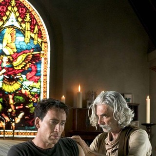 Nicolas Cage and Sam Elliott in Columbia Pictures' Ghost Rider (2007)