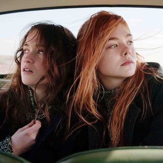 Alice Englert stars as Rosa and Elle Fanning stars as Ginger in A24's Ginger and Rosa (2013)