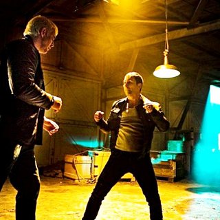 Micke Spreitz stars as Ronald Niedermann and Michael Vyqvist stars as Mikael Blomkvist in Music Box Films' The Girl Who Played with Fire (2010)