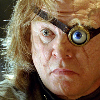 Brendan Gleeson as Alastor 'Mad­Eye' Moody, the Defense Against the Dark Arts teacher in Harry's 4th year in Hogwarts.