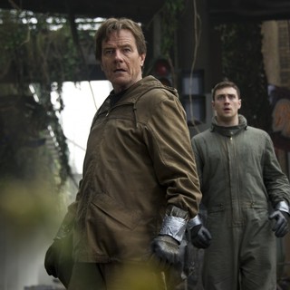 Bryan Cranston stars as Joe Brody and Aaron Johnson stars as Ford Brody in Warner Bros. Pictures' Godzilla (2014)