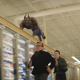 Jack Black stars as R.L. Stine and Dylan Minnette stars as Zach Cooper in Columbia Pictures' Goosebumps (2015)