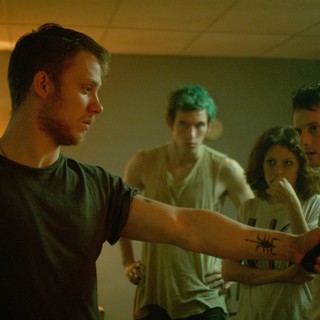 Imogen Poots, Callum Turner, Alia Shawkat and Anton Yelchin in A24's Green Room (2016)
