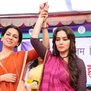 Juhi Chawla stars as Sumitra Devi and Madhuri Dixit stars as Rajjo in Alumbra Entertainment's Gulaab Gang (2014)