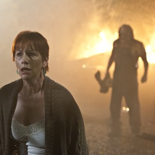 Caroline Williams stars as Amanda and Kane Hodder stars as Victor Crowley in Dark Sky Films' Hatchet III (2013)