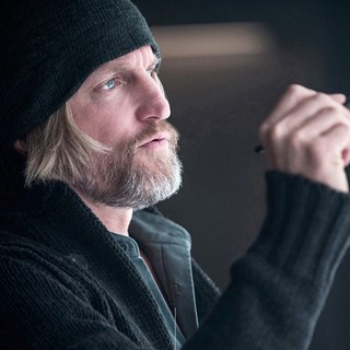 Woody Harrelson stars as Haymitch Abernathy in Lionsgate Films' The Hunger Games: Mockingjay, Part 1 (2014)