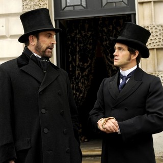 Rupert Everett stars as Lord Edmund St. John-Smythe and Hugh Dancy stars as Dr. Mortimer Granville in Sony Pictures Classics' Hysteria (2012). Photo credit by Liam Daniel.
