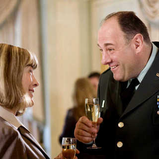 Mimi Kennedy stars as Karen Clarke and James Gandolfini stars as Lt. Gen. George Miller in IFC Films' In the Loop (2009). Photo credit by Nicola Dove.