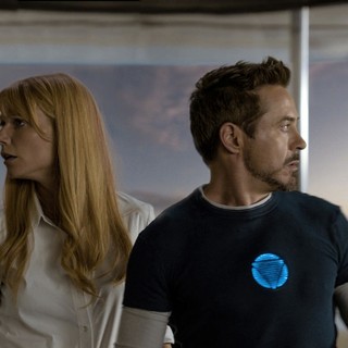 Gwyneth Paltrow stars as Pepper Potts and Robert Downey Jr. stars as Tony Stark/Iron Man in Walt Disney Pictures' Iron Man 3 (2013)