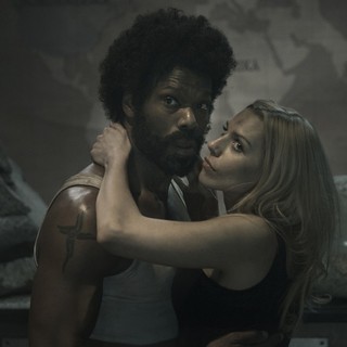 Christopher Kirby stars as James Washington and Julia Dietze stars as Renate Richter in Entertainment One's Iron Sky (2012)