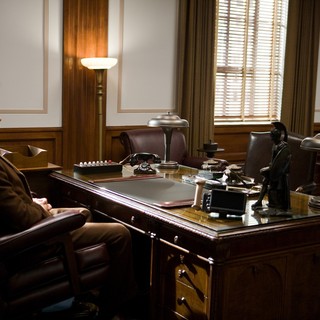 Armie Hammer stars as Clyde Tolson and Leonardo DiCaprio stars as J. Edgar Hoover in Warner Bros. Pictures' J. Edgar (2011)