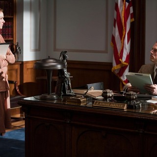 Naomi Watts stars as Helen Gandy and Leonardo DiCaprio stars as J. Edgar Hoover in Warner Bros. Pictures' J. Edgar (2011)