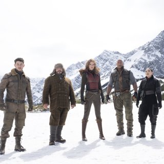 Nick Jonas, Kevin Hart, Karen Gillan, The Rock, Awkwafina and Jack Black in Sony Pictures' Jumanji: The Next Level (2019)
