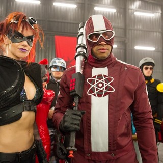 Lindy Booth stars as Night Bitch and Donald Faison stars as Doctor Gravity in Universal Pictures' Kick-Ass 2 (2013)