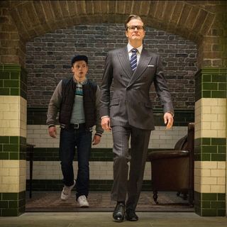 Taron Egerton stars as Gary Unwin and Colin Firth stars as Harry Hart/Galahad in 20th Century Fox's Kingsman: The Secret Service (2015)