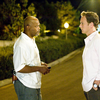 Samuel L. Jackson stars as Abel Turner and Patrick Wilson stars as Chris Mattson in Screen Gems' Lakeview Terrace (2008)