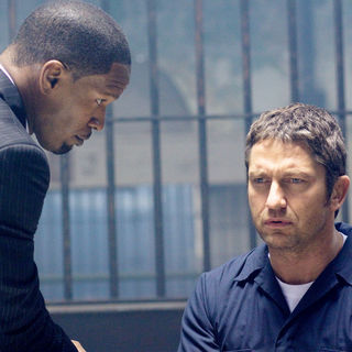 Jamie Foxx stars as Nick Rice and Gerard Butler stars as Clyde Shelton in Overture Films' Law Abiding Citizen (2009). Photo credit by John Baer.
