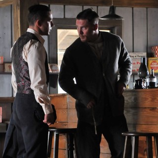 Shia LaBeouf stars as Jack Bondurant and Tom Hardy stars as Forrest Bondurant in The Weinstein Company's Lawless (2012). Photo credit by Richard Foreman.