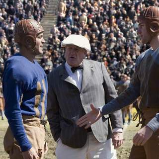 Bulldogs team captain Dodge Connolly (GEORGE CLOONEY), Chicago referee (BLAKE CLARK) and war hero Carter Rutherford (JOHN KRASINSKI) in Leatherheads.