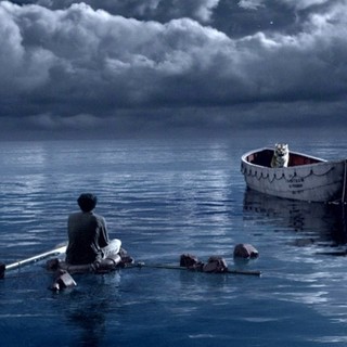 Suraj Sharma stars as Pi Patel and Richard Parker the Tiger from The 20th Century Fox's Life of Pi (2012)
