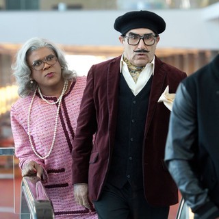 Tyler Perry stars as Madea/Joe/Brian and Eugene Levy stars as George Needleman in Lionsgate's Madea's Witness Protection (2012). Photo credit by KC Bailey.