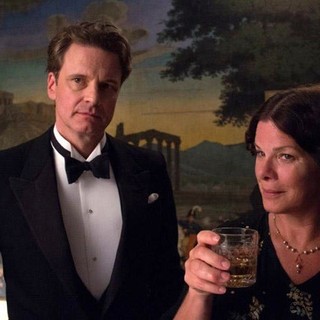 Colin Firth stars as Stanley and Marcia Gay Harden stars as Mrs. Baker  in Sony Pictures Classics' Magic in the Moonlight (2014)