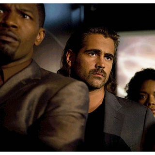 Jamie Foxx as Det. Ricardo Tubbs, Colin Farrell as Det. Sonny Crockett and Naomie Harris as Trudy Joplin in Universal Pictures' Miami Vice (2006)