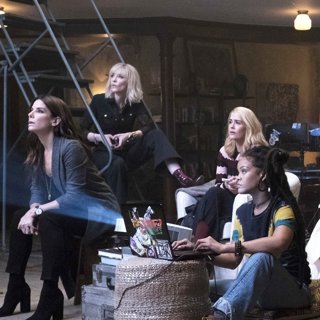 Sandra Bullock, Cate Blanchett, Sarah Paulson, Rihanna, Helena Bonham Carter, Mindy Kaling and Awkwafina in Warner Bros. Pictures' Ocean's 8 (2018)