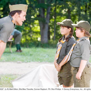 Matt Dillon, Ella Bleu Travolta and Conner Rayburn in Walt Disney Pictures' Old Dogs (2009). Photo credit by Ron Phillips.