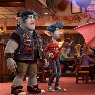 Barley Lightfoot, Ian Lightfoot and Manticore from Walt Disney Pictures' Onward (2020)