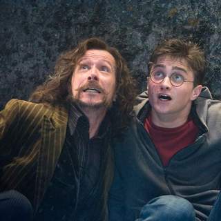 Gary Oldman as Sirius Black and Daniel Radcliffe as Harry Potter in Warner Bros' Harry Potter and the Order of the Phoenix (2007)
