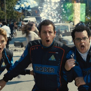 Michelle Monaghan, Adam Sandler and Josh Gad in Columbia Pictures' Pixels (2015)