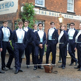 Olly Alexander, Douglas Booth, Joey Batey, Ben Schnetzer, Matthew Beard, Jack Farthing and Freddie Fox in IFC Films' The Riot Club (2015)