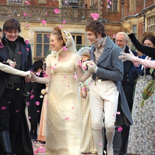 Suki Waterhouse, Bella Heathcote, Millie Brady, Lily James and Ellie Bamber in Screen Gems' Pride and Prejudice and Zombies (2016)