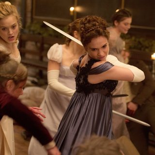 Bella Heathcote and Lily James in Screen Gems' Pride and Prejudice and Zombies (2016)