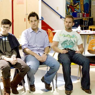 Christopher Mintz-Plasse, Paul Rudd, Seann William Scott and Bobb'e J. Thompson in Universal Pictures' Role Models (2008)