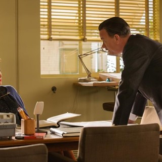 Emma Thompson stars as P.L. Travers and Tom Hanks stars as Walt Disney in Walt Disney Pictures' Saving Mr. Banks (2013)