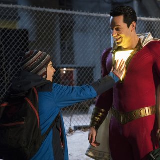 Jack Dylan Grazer stars as Freddy Freeman and Zachary Levi stars as Shazam in Warner Bros. Pictures' Shazam! (2019)