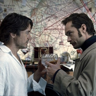Robert Downey Jr. stars as Sherlock Holmes and Jude Law stars as Dr. John Watson in Warner Bros. Pictures' Sherlock Holmes: A Game of Shadows (2011)