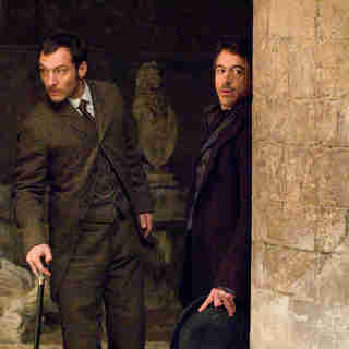 Jude Law stars as Dr. John Watson and Robert Downey Jr. stars as Sherlock Holmes in Warner Bros. Pictures' Sherlock Holmes (2009)