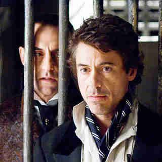 Mark Strong stars as Lord Blackwood and Robert Downey Jr. stars as Sherlock Holmes in Warner Bros. Pictures' Sherlock Holmes (2009)