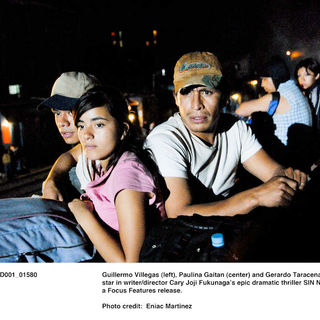 Guillermo Villegas, Paulina Gaitan and Gerardo Taracena in Focus Features' Sin Nombre (2009). Photo credit by Eniac Martinez.