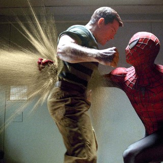 Thomas Haden Church as Flint Marko/Sandman and Tobey Maguire as Peter Parker/Spider-Man in Columbia Pictures' Spider-Man 3 (2007)