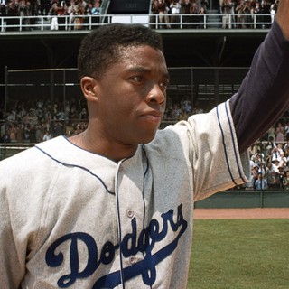 Chadwick Boseman stars as Jackie Robinson in Warner Bros. Pictures' 42 (2013)