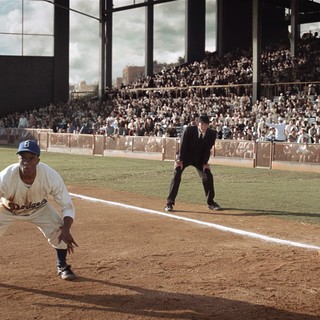 Chadwick Boseman stars as Jackie Robinson in Warner Bros. Pictures' 42 (2013)