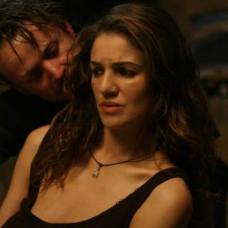 Nadia Fares as Pia and David Lyons as Jimmy in Dimension Films' Storm Warning (2007)
