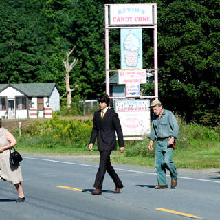 Imelda Staunton, Demetri Martin and Henry Goodman in Focus Features' Taking Woodstock (2009). Photo credit by Ken Regan.